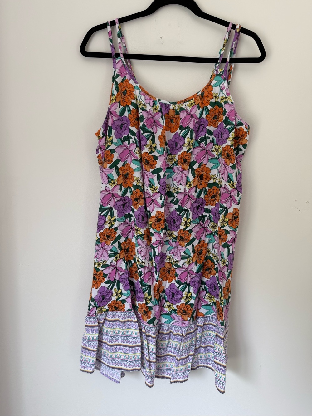Swimsuits For All Purple & Orange Floral Mini Dress